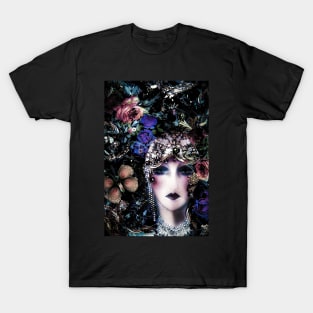 JEWEL ART DECO FLAPPER BIRDS,BUTTERFLIES,AND ROSES COLLAGE T-Shirt